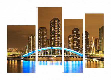 Мост с подсветкой в Токио