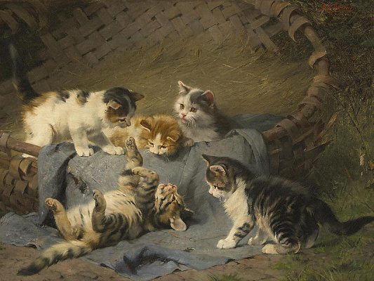 Картина Кошенята грають - Адам Юліус 