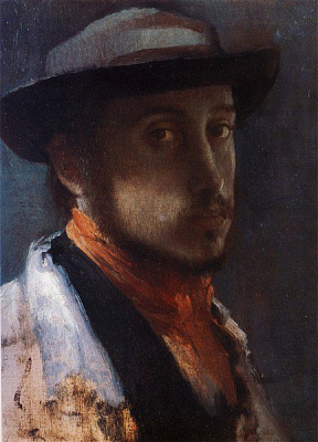 Картина Автопортрет в мягкой шляпе - Дега Эдгар 