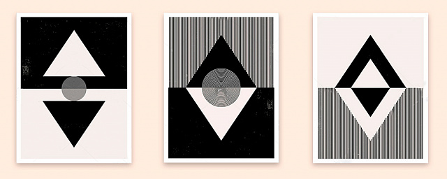 Картина Трикутники. Триптих - Витягнуті 