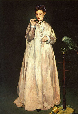 Картина Женщина с попугаем - Мане Эдуард 