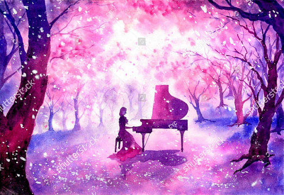 Картина Пианистка в лесу - CYC 