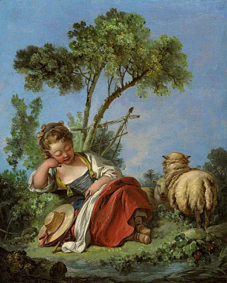 Картина Юная пастушка  - Буше Франсуа 