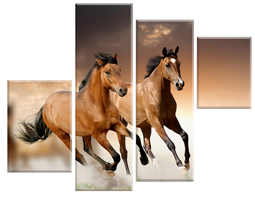 Картина Ті, що біжать коні - З чотирьох частин 
