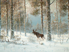 Муравьев Владимир - Лось в зимнем лесу
