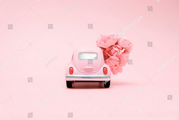 Картина Машинка с цветком - Авто-мото 