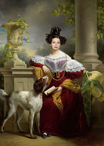 Женский образ с собакой