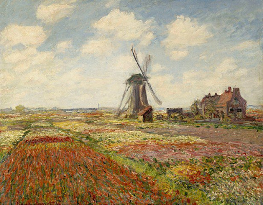 Картина Поле тюльпанов в Голландии - Моне Клод 