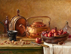 Натюрморт с яблоками и орехами
