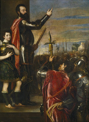 Картина Маркиз Васто обращается к своим отрядам - Вечеллио Тициан 