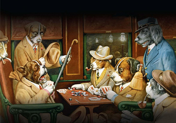 Картина Кассиус Марцелл Кулидж - Собаки, играющие в покер 5 - Разное 