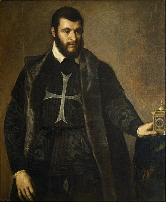 Картина Портрет лицаря Мальтійського ордену з годинником - Вечелліо Тіціан 
