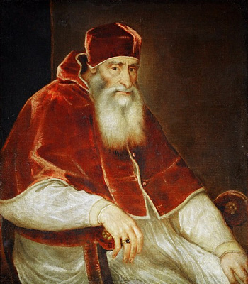 Картина Портрет папы Павла III Фарнезе - Вечеллио Тициан 