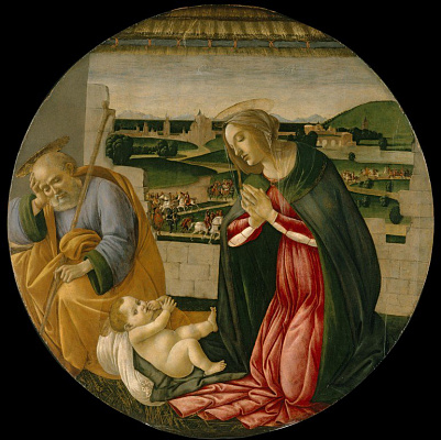 Картина Поклонение младенцу Христу 2 - Боттичелли Сандро 