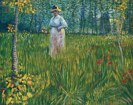 Картина Женщина в саду - Ван Гог Винсент 