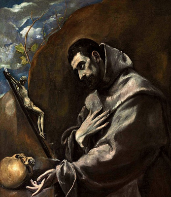 Картина Св.Франциськ на молитві - Ель Греко 