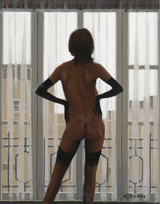 Картина Голая перед окном - Веттриано Джек 