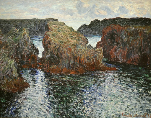 Картина Бель-Иль, скалы в Порт-Гульфар 2 - Моне Клод 