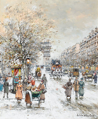 Картина Зимний Париж - Бланшар Антуан 