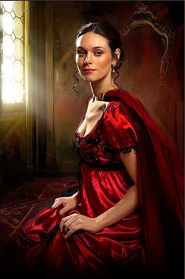 Картина Прекрасна дама в червоному - Жіночі старовинні 