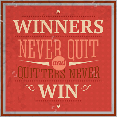 Картина "Winners never quit" - Мотивационные постеры и плакаты 