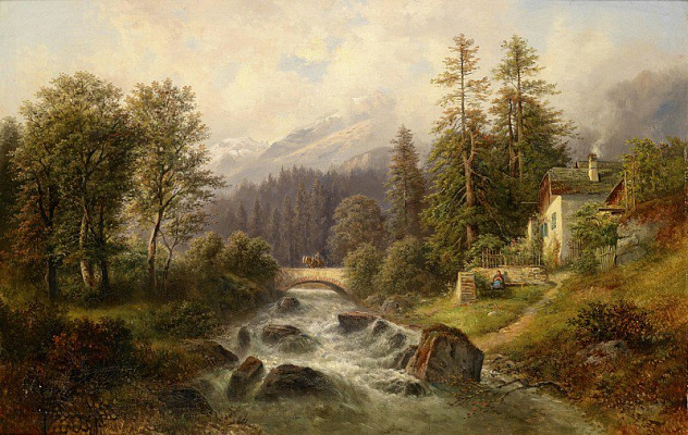 Картина Густав Барбарини - Пейзаж из Вайера - Барбарини Эмиль и Густав 