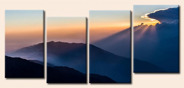 Картина Промені сонця в долині - З чотирьох частин 