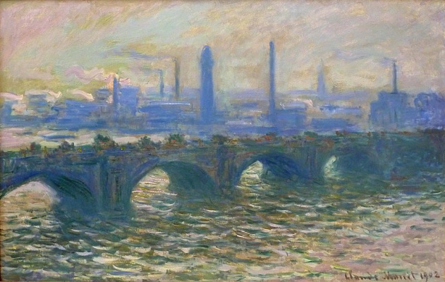Картина Мост Ватерлоо, туманное утро - Моне Клод 