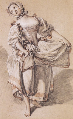 Картина Молодая танцующая крестьянская девушка - Буше Франсуа 