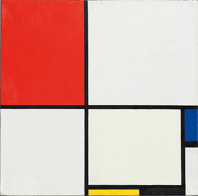 Картина Композиція 2 з червоним, синім, жовтим та чорним - Мондріан Піт 