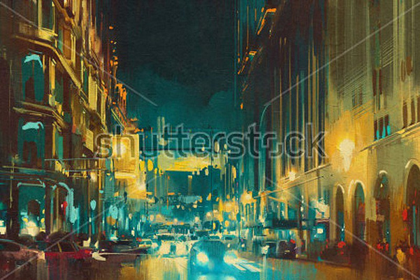 Картина Вечірня вулиця - Луатонг Тіті 