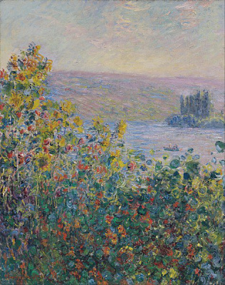Картина Цветочная клумба в Ветее - Моне Клод 