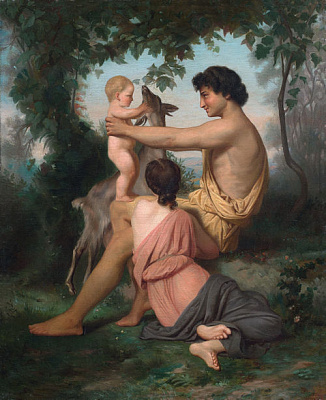 Картина Идилия, античная семья - Бугро Уильям-Адольф 