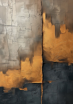Картина Абстракция с золотым элементом 2 - Штучний Інтелект 