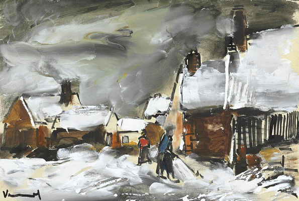 Картина Деревня в снегу 2 - Вламинк Морис Де 