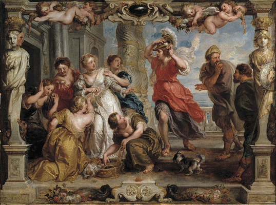 Картина Обнаружение Одиссеем Ахиллеса среди дочерей Ликомеда - Рубенс Питер Пауль 