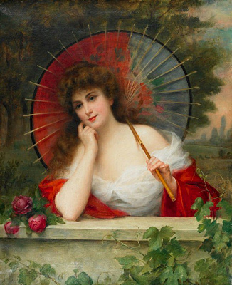 Картина Мадмуазель під парасолькою - Жіночі старовинні 