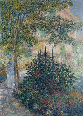 Картина Камилла Моне в саду у дома в Аржантёе  - Моне Клод 