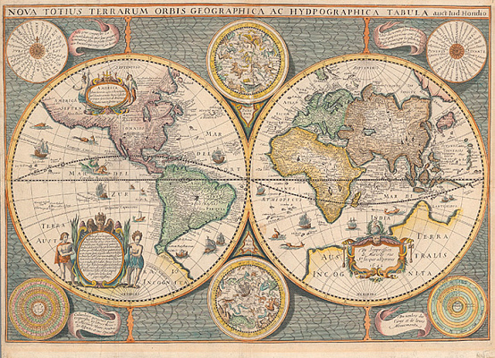 Картина Старовинна карта світу - Карти на стіну 