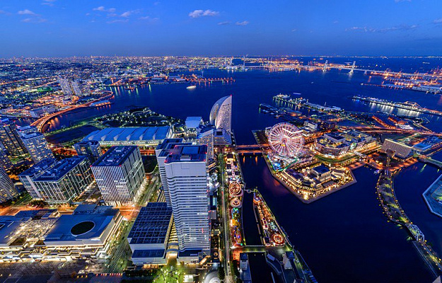 Картина Вид Йокогама - Город 