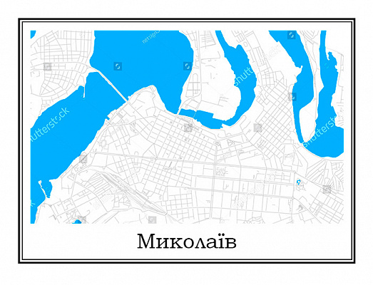 Картина Карта Миколаєва - Карти на стіну 