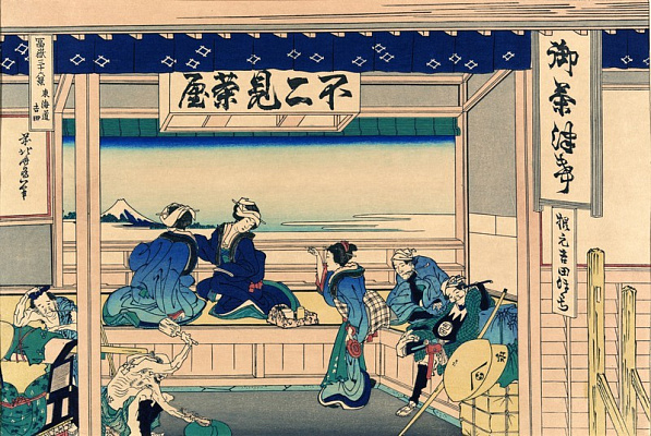 Картина Чайний будинок Фудзімі на станції Йосіда дороги Токайдо - Японський живопис 