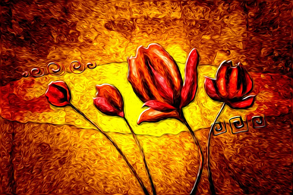 Картина Абстрактные цветы 12 - Кулик Рафал  