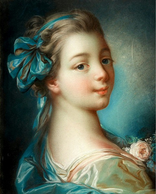 Картина Голова девушки в профиль - Буше Франсуа 