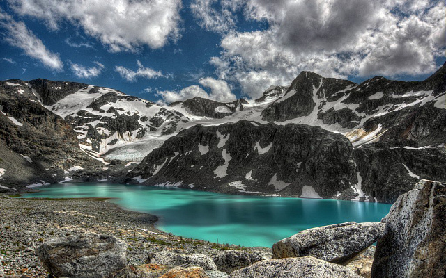 Картина Озеро с голубой водой - Природа 
