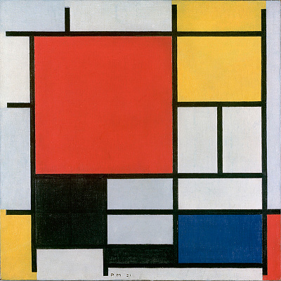 Картина Композиція з червоним, жовтим та блакитним 1921р. - Мондріан Піт 