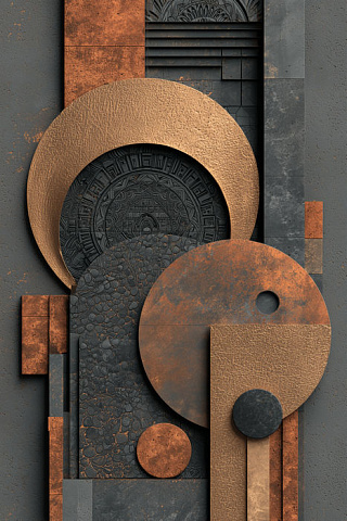 Композиция с черными кругами 3