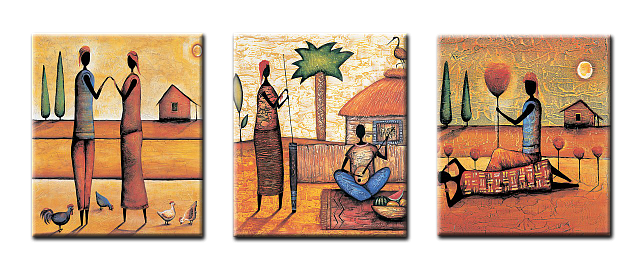 Картина Африка 5. Триптих - Квадратні 