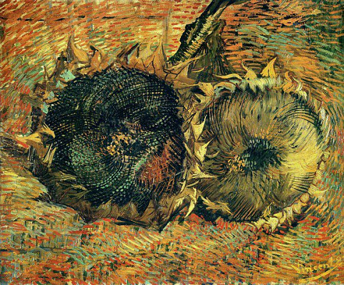 Картина Два срезанных подсолнуха - Ван Гог Винсент 