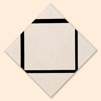 Картина Композиція 1. Ромб із чотирма лініями 2 - Мондріан Піт 